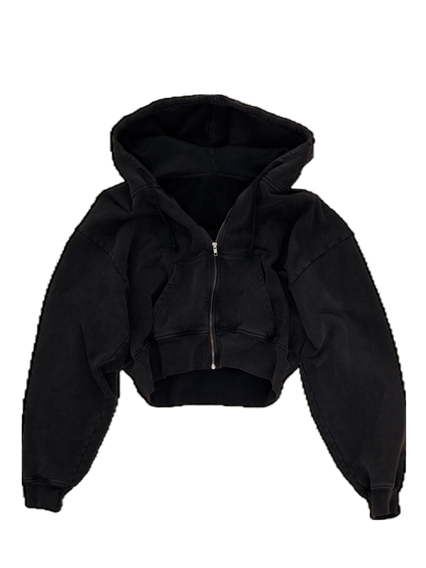 Washed-out Cropped Hoodie
