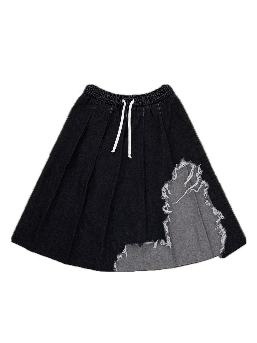 Asymmetrical Distressed Midi Skirt